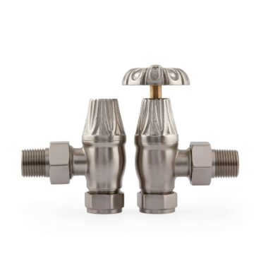 Chatsworth Satin nickel finished, cast iron radiator valve, Manual