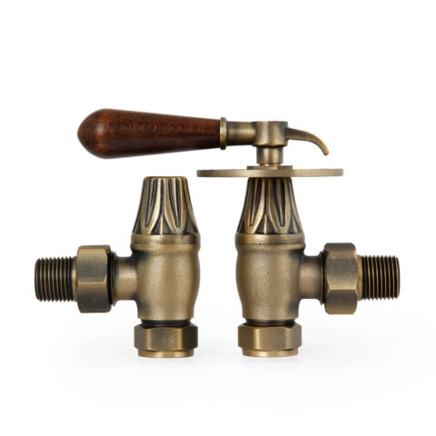 Handle Natural brass finished, cast iron radiator valve, manual
