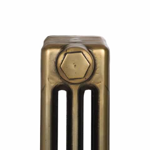 Brass finish, cast iron radiator