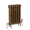 Victorian 4-column cast iron radiator, featuring classic design, perfect for adding vintage charm and efficient heating to your space, finished in old penny