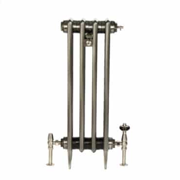 Polished Victorian 4-column cast iron radiator, featuring classic design, perfect for adding vintage charm and efficient heating to your space
